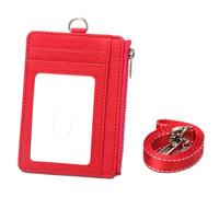 KAHDGSS Portafoglio compatto con tasca bloccabile e con cerniera Portamonete in pelle PU Porta carte con cordino staccabile Portafoglio con cordino collo