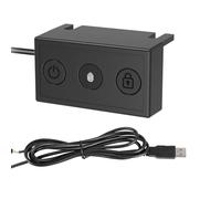 KAHDGSS Pulsante di accensione dell'impronta digitale Pulsante di accensione Desktop Interruttore schermo esterno Estensione alimentazione PC Per PC Desktop USB Lettore di impronte digitali
