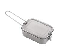 KAHDGSS Scatola per il pranzo da campeggio in lega di metallo con manico pieghevole contenitore portatile picnic rettangolare pranzo durevole maniglia pieghevole contenitore da campeggio scatola