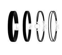 KAHDGSS Set di collane in tessuto nero a doppio strato, regolabili, leggere, per pelli sensibili e abiti eleganti, facili da usare, Misura unica, come descritto, come descritto