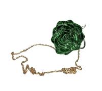 KAHDGSS Sofisticata borsa da sera con motivo floreale piccola borsa a tracolla per feste borse a tracolla borsa a catena per donna borsa in acrilico scatola, Elettroplaccato Verde, One Size