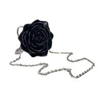 KAHDGSS Sofisticata borsa da sera con motivo floreale piccola borsa a tracolla per feste borse a tracolla borsa a catena per donna borsa in acrilico scatola, Nero , One Size