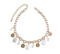 KAHDGSS Sofisticata collana con ciondolo geometrico a catena in lega di texture elegante gioiello adatto per donne catena di perle, Misura unica, come descritto, come descritto
