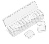 KAHDGSS Stackable Plastic Storage Container 12 Customizable Sections Cover for Craft Supplies PP Storage Container