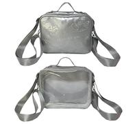 KAHDGSS Stili Preppy Borsa A Tracolla Per Ragazza Adolescenti Gatti Spalla Bella Zaino Studente Scuola Chiaro Ita Preppy Styles Crossbody Per Le Donne Spalla Gatti Ita, Argento bianco ricamato