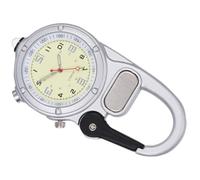 KAHDGSS Timer antiurto per spedizioni con clip da viaggio integrata moschettone impermeabile per escursionismo, arrampicata, viaggi, orologio da tasca resistente all'acqua, bianco