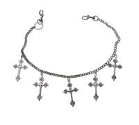 KAHDGSS Tornari A Catena Dei Pantaloni Punk In Metallo Per Uomini Donne Attraversano Portafoglio In Jeans Pantaloni Hip-hop Cinghia Catene Gioielli Per Uomini