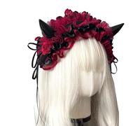 KAHDGSS Tradizionale Copricapo in Corno Da Diavolo Per Costume Halloween Sottile E Confortevole Cappello in Corno Da Diavolo Modificabile Per Aggiunta Alle Feste