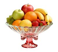 KAHDGSS Vassoio decorativo per in vetro con abbellimento artistico con fiocco francese e base rialzata per un elegante da dessert in vetro decorativo da portata