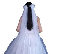 KAHDGSS Velo da sposa a grappolo di fiori, decorazione per la futura sposa, regalo per addio al nubilato, regalo per sposa, accessorio per capelli da donna, bianco, Taglia unica