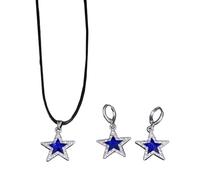 KAHDGSS Versatile set di orecchini e collana a forma di stella per gli amanti della moda di strada Cool ed elegante ciondolo a stella girocollo con orecchini gioielli punk gotico collana, Misura unica