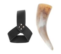 KAHDGSS Vikinges Mugs - Tazza con corna vichinghe con fondine in pelle, calici da birra e vino, per Halloween, cosplay, costume da birra