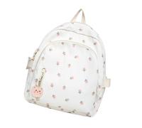 KAHDGSS Zaino da viaggio per adolescenti casual zainetti piccoli zaini estetici studenti borsa scuola stampa fiore stampa fiore borsa scuola viaggio casual zaino semplice zaino, bianco, One Size