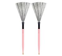 Kahdsvby 1 paio di spazzole a doppia testa in metallo a doppia testa per batteria jazz Drum Stick per batteria facile da usare