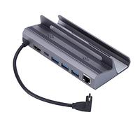Kahdsvby 1 PCS 6 in 1 USB C Hub USB C Docking Station a -COMPatible 4K60Hz RJ45 PD100W Dock USB 3.0 HUB Dock Esteso in Lega di Alluminio