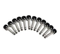 Kahdsvby 12pcs DIY Strait Audio Saldature 6.35 Presa Mono Presa Saldatura Cromo Nero