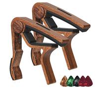 Kahdsvby 2 pezzi per chitarra elettrica effetto legno + 5 plettri (con fessura per plettro) accessori per strumenti musicali color legno
