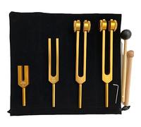 Kahdsvby 4 Pezzi Mallet Accessori (4096C, MI528, 128C, OM136.1) per Solfeggio, Chakra, Guarigione del Suono, Sollievo Dallo Stress, Oro