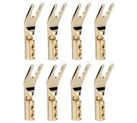 Kahdsvby 8 pezzi HiFi Banane Y Spade Y Spade Y Placcato in rame Forcella a vite HiFi Altoparlante Spade Connettore Spina Durevole Rame