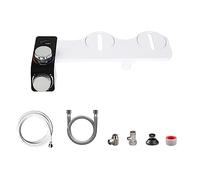 Kahdsvby Attacco bidet per WC, acqua fredda e calda, doppio ugello non elettrico, kit di fissaggio bidet bidet in plastica + metallo, 3-8 Europa