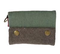 Kahdsvby Borsa a portafoglio in tela manuale piegata a tre strati per unisex da con portacarte multiple, portamonete multifunzione per ragazzo ragazza (verde), verde