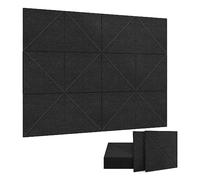 Kahdsvby Confezione da 12 acustici, 12 X 12 isolanti acustici, acustici da parete e da soffitto, colore nero, facile da installare