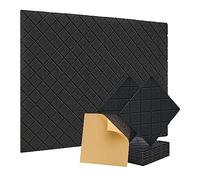 Kahdsvby Confezione da 12 da parete insonorizzati, 12 x 12 x 0,4, autoadesivi assorbenti per studio di registrazione, ufficio, nero