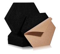Kahdsvby Confezione da 18 fonoassorbenti autoadesivi, 12 x 10 x 0,4, esagonali, per studio di registrazione, ufficio, casa, colore nero
