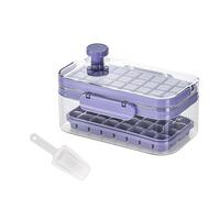Kahdsvby Congelatore, stampo quadrato per cubetti di ghiaccio con coperchio, casetta per la casa con vassoio e pala (viola)