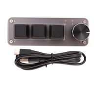 Kahdsvby Manopola per Tastiera Mini Cablata USB A Tre Tastiera Meccanica Tastiera di Controllo del Volume per Ufficio Veloce per Computer Portatile Nero
