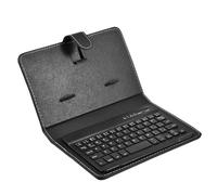 Kahdsvby Mini tastiera Bluetooth con in pelle PU per smartphone tablet da 4,5 pollici - 6,8 pollici ricaricabile durevole nero