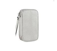 Kahdsvby Multifunzionale Doppio Strato Borsa Digitale USB Dati Caricabatterie Presa Organizador per Viaggi Organizzatore Elettronica Grigio, grigio