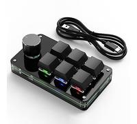Kahdsvby Programmazione Macro Manopola Personalizzata Tastiera 6 Copia Incolla Mini Pulsante Tastiera da Gioco Photoshop, RGB 6 Cablati