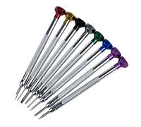 Kahdsvby Set di 8 cacciaviti a fessura per riparazione orologio occhiali cellulare, Argento