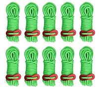 KAHEIGN 10 Pezzi Corde Per Tende Riflettenti, 4mm Corda Da Campeggio Leggera Per Tenda Corda Per Linee Guida Tenda Lunga 4M Con Regolatore Di Tensione Per Tende Da Sole Campeggio All'aperto Antivento