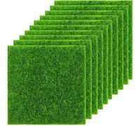 KAHEIGN 10 Pezzi Tappetino in Erba Artificiale, 15CM x 15CM Prato da Giardino Realistico Erba Artificiale Fata Realistica Tappeto Erboso da Giardino in Microerba per Giardino Bambole Casa Decorazione