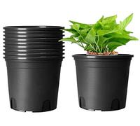 KAHEIGN 10 Pezzi Vasi Da Fiori In Plastica, 22cm Addensare I Vasi Per Piante Contenitore Per Piante Vaso Da Giardinaggio Al Coperto (Nero)