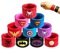 KAHEIGN 10Pz Supereroi Slap Bands Per Bambini, Cinturino In Silicone Vendicatori Marvel Fasce Per Bracciali Con Schiaffo Riempitivi Per Borse Da Festa Per Compleanno Pasqua Halloween Natale Bomboniere