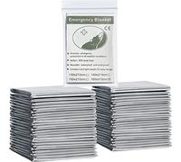 KAHEIGN 14 Pezzi Coperta di Lamina di Emergenza, 160cm x 210cm Coperta Termica di Emergenza in Mylar Pellicola Argentata Altamente Riflettente Coperte di Sopravvivenza per Sopravvivenza in Campeggio