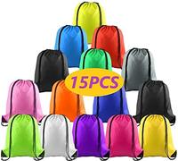 KAHEIGN 15 Pezzi Borsa Morbida, 14 Colori Borsa Tote Con Coulisse Cinch Borse Da Palestra Zaino Portaoggetti Draw String Bag Per Scuola Palestra Viaggiare Nuoto (39 x 34cm)