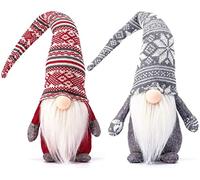 KAHEIGN 2 Pezzi Bambola di Peluche Gnomi di Natale, 48CM Bambola Elfo Nano Gonk di Peluche Lavorato a Maglia a Mano Gnomi Svedesi Tomte per Camini Ufficio Natale Festa Decoro (48CM x 18CM)