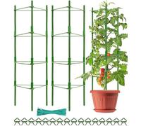KAHEIGN 2 Pezzi Gabbie del Pomodoro del Giardino, 160CM Traliccio Telaio di Supporto per Piante Regolabile per Verticale Arrampicata Verdure Fiore Frutta Vite - con 60Pz Fascette, 20Pz Giardino Clip