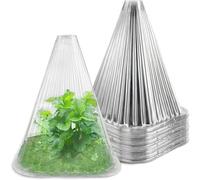 KAHEIGN 20 Pezzi Campane per Piante da Giardino, 22CM x 19CM Copertura per Campana per Piante in Plastica Mini Serra Riutilizzabile per Protezione da Sole Neve Gelo Lumache Uccelli Insetti (Chiaro)