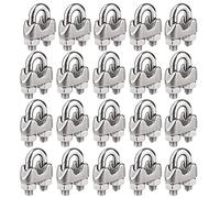 KAHEIGN 20 Pezzi Morsetti Per Funi Metalliche M5, Acciaio Inossidabile Stringicavo Clip Di Fissaggio Della Sella Con Bullone A U Per Sartiame Fune E Cavo Di Tensione (Ø 5mm)