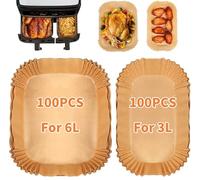 KAHEIGN 200 Pezzi Carta Forno Monouso per Friggitrice ad Aria Doppia Philips 6L e 3L, Carta Rivestimenti da Forno per Cookwise/Lakeland/Salter e Altre Grandi e Piccole 2 Cassetti Friggitrici ad Aria