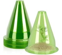 KAHEIGN 24 Pezzi Campane per Piante da Giardino, 24CM x 20CM Copertura per Campana per Piante in Plastica Mini Serra Riutilizzabile per Protezione da Sole Neve Gelo Lumache Uccelli Insetti (Verde)
