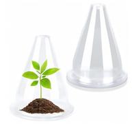 KAHEIGN 24 Pezzi Campane per Piante da Giardino, 24CM x 20CM Copertura per Campana per Piante in Plastica Mini Serra Riutilizzabile per Protezione da Sole Neve Gelo Lumache Uccelli Insetti (Chiaro)