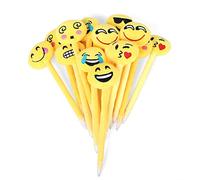 KAHEIGN 24 Pezzi Penna a Sfera Emoji, 21CM Peluche Novità Biro Morbida e Carina per Bambini Regalo di Compleanno Riempitore per Borse da Festa Bomboniera