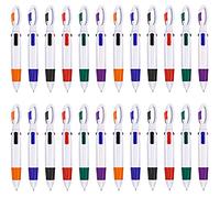 KAHEIGN 24 Pezzi Penne Navetta, 4-in-1 Penne Multicolori Penne A Sfera Retrattili Con Portachiavi Con Fibbia Sulla Parte Superiore Per Ufficio Materiale Scolastico Studenti Bambini (6 Colori)