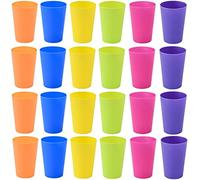 KAHEIGN 24Pz Riutilizzabile Bicchieri Di Plastica, 250ml Bambini Durevole Bicchieri In Plastica Bicchieri Impostato Per Feste All'aperto In Cucina Picnic Viaggi Con Barbecue (6 Colori Vivaci)